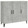 VidaXL Buffet Gris béton 90x34x80 cm Bois d'ingénierie