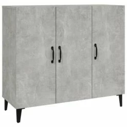 VidaXL Buffet Gris béton 90x34x80 cm Bois d'ingénierie