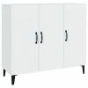 VidaXL Buffet Blanc brillant 90x34x80 cm Bois d'ingénierie