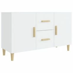 VidaXL Buffet Blanc brillant 100x36x60 cm Bois d'ingénierie