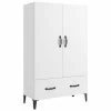 VidaXL Buffet Blanc 70x31x115 cm Bois d'ingénierie