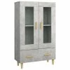 VidaXL Buffet Gris béton 70x31x115 cm Bois d'ingénierie