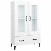 VidaXL Buffet Blanc brillant 70x31x115 cm Bois d'ingénierie