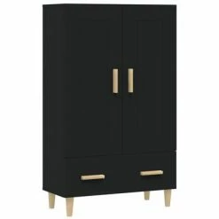 VidaXL Buffet haut Noir 70x31x115 cm Bois d'ingénierie