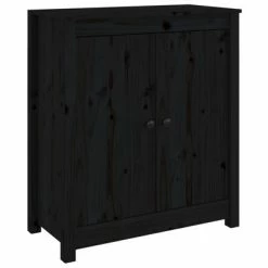 VidaXL Buffet Noir 70x35x80 cm Bois massif de pin