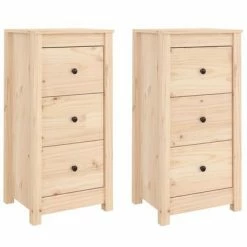 VidaXL Buffets 2 pcs 40x35x80 cm Bois massif de pin