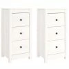 VidaXL Buffets 2 pcs Blanc 40x35x80 cm Bois massif de pin