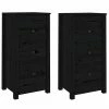 VidaXL Buffets 2 pcs Noir 40x35x80 cm Bois massif de pin