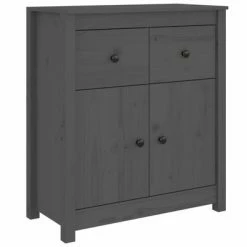 VidaXL Buffet Gris 70x35x80 cm Bois massif de pin