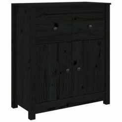 VidaXL Buffet Noir 70x35x80 cm Bois massif de pin