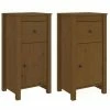 VidaXL Buffets 2 pcs Marron miel 40x35x80 cm Bois massif de pin