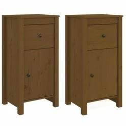VidaXL Buffets 2 pcs Marron miel 40x35x80 cm Bois massif de pin