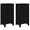VidaXL Buffets 2 pcs Noir 40x35x80 cm Bois massif de pin