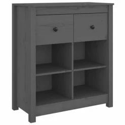 VidaXL Buffet Gris 70x35x80 cm Bois massif de pin