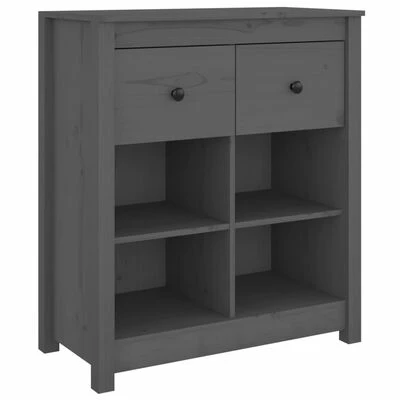 VidaXL Buffet Gris 70x35x80 cm Bois massif de pin 1 VidaXL Buffet Gris 70x35x80 cm Bois massif de pin