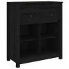 VidaXL Buffet Noir 70x35x80 cm Bois massif de pin