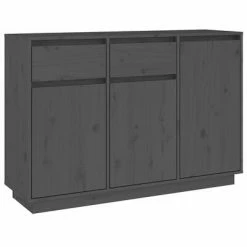 VidaXL Buffet Gris 110x34x75 cm Bois massif de pin