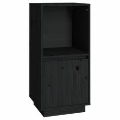 VidaXL Buffet Noir 38x35x80 cm Bois de pin massif