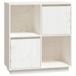 VidaXL Buffet Blanc 74x35x80 cm Bois massif de pin