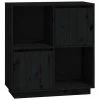 VidaXL Buffet Noir 74x35x80 cm Bois massif de pin