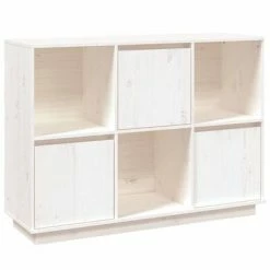 VidaXL Buffet Blanc 110,5x35x80 cm Bois massif de pin