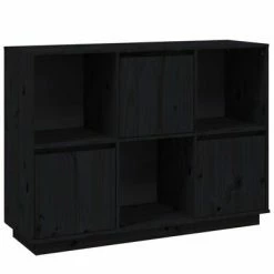 VidaXL Buffet Noir 110,5x35x80 cm Bois massif de pin