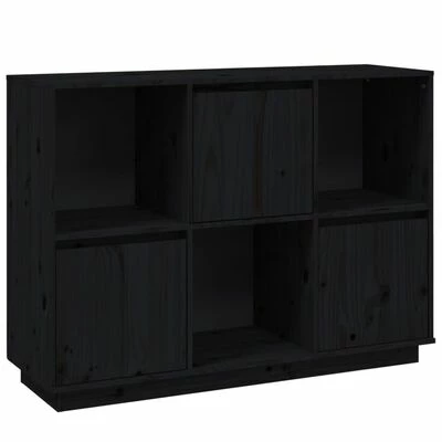 VidaXL Buffet Noir 110,5x35x80 cm Bois massif de pin 1 VidaXL Buffet Noir 110,5x35x80 cm Bois massif de pin
