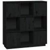 VidaXL Buffet Noir 110,5x35x117 cm Bois massif de pin