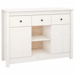 VidaXL Buffet Blanc 100x35x74,5 cm Bois massif de pin