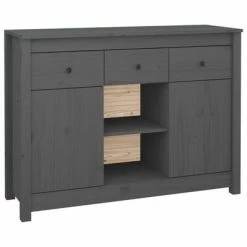 VidaXL Buffet Gris 100x35x74,5 cm Bois massif de pin
