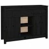 VidaXL Buffet Noir 100x35x74,5 cm Bois massif de pin