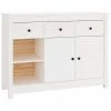 VidaXL Buffet Blanc 100x35x74 cm Bois massif de pin