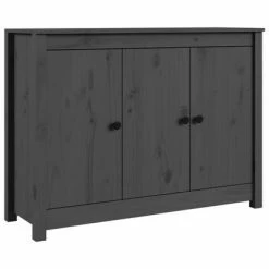 VidaXL Buffet Gris 100x35x74 cm Bois massif de pin