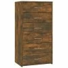 VidaXL Buffet avec 6 tiroirs Chêne fumé 50x34x96 cm Bois d'ingénierie