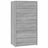 VidaXL Buffet avec 6 tiroirs Sonoma gris 50x34x96 cm Bois d'ingénierie