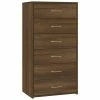 VidaXL Buffet avec 6 tiroirs Chêne brun 50x34x96 cm Bois d'ingénierie