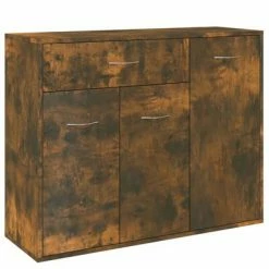 VidaXL Buffet Chêne fumé 88x30x70 cm Bois d'ingénierie