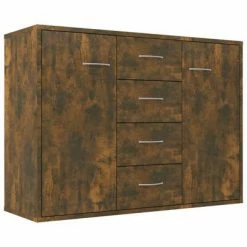 VidaXL Buffet Chêne fumé 88x30x65 cm Bois d'ingénierie