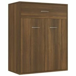 VidaXL Buffet Chêne marron 60x30x75 cm Bois d'ingénierie