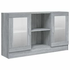 VidaXL Armoire à vitrine Sonoma gris 120x30,5x70 cm Bois d'ingénierie