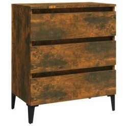 VidaXL Buffet Chêne fumé 60x35x69 cm Bois d'ingénierie