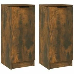 VidaXL Buffets 2 pcs Chêne fumé 30x30x70 cm Bois d'ingénierie