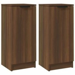 VidaXL Buffets 2 pcs Chêne marron 30x30x70 cm Bois d'ingénierie