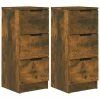VidaXL Buffets 2 pcs Chêne fumé 30x30x70 cm Bois d'ingénierie