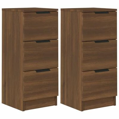 VidaXL Buffets 2 pcs Chêne marron 30x30x70 cm Bois d'ingénierie 1 VidaXL Buffets 2 pcs Chêne marron 30x30x70 cm Bois d'ingénierie