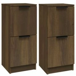 VidaXL Buffets 2 pcs Chêne marron 30x30x70 cm Bois d'ingénierie