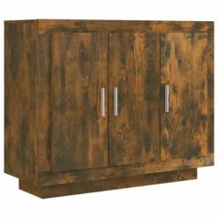 VidaXL Buffet Chêne fumé 92x35x75 cm Bois d'ingénierie