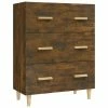 VidaXL Buffet Chêne fumé 70x34x90 cm Bois d'ingénierie