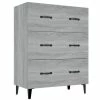 VidaXL Buffet Sonoma gris 69,5x34x90 cm Bois d'ingénierie