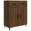 VidaXL Buffet Chêne marron 69,5x34x90 cm Bois d'ingénierie